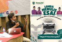CEO Batang Hari Magazine, Muhamad Aryuda sampaikan ungkapan terima kasih kepada Bupati dan Bunda Literasi Batang Hari atas suksesnya penyelenggaraan lomba menulis esai.